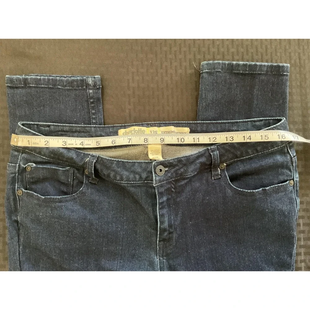 Charlotte‎ Russe Jeans Womens 12S Extreme Skinny Stretch Denim Pants Dark Wash